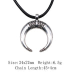 Witch Horn Crescent Moon Pendant — Stainless Steel