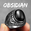 Black Turquoise Ring — Stainless Steel