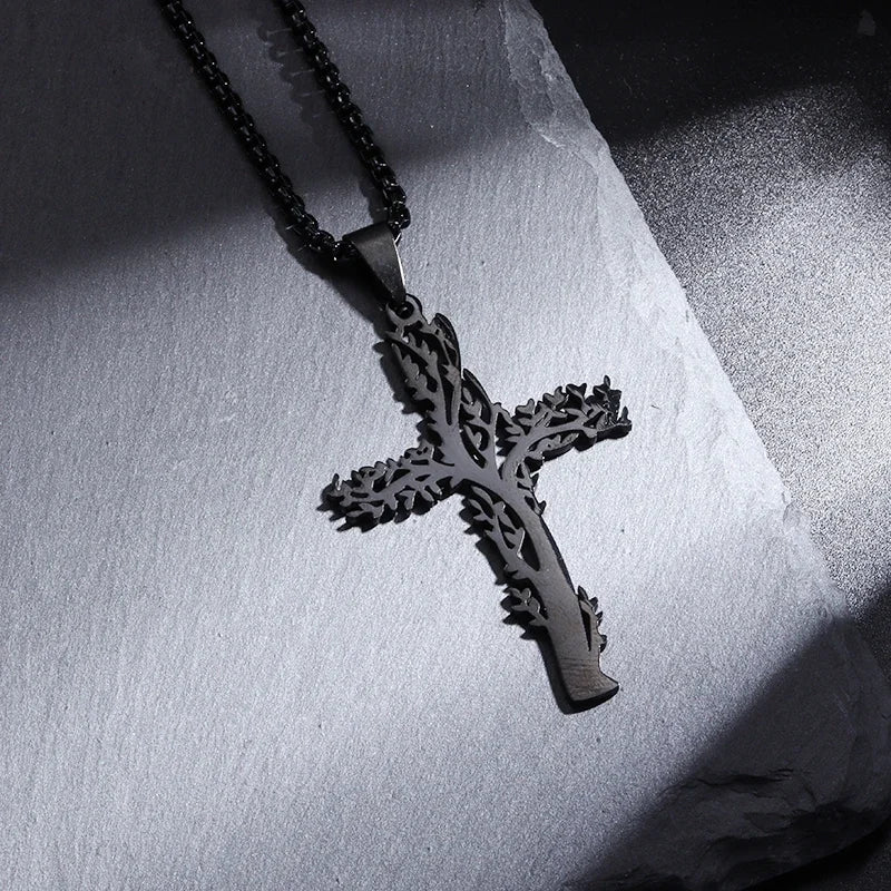 Orthodox Cross Stainless Steel Pendant Necklace