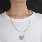 Square Byzantine Link Chain Necklace 2.5mm Choker — Silver-Tone