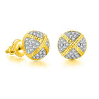 Hemispherical Style Chunky Cross Iced Out CZ Stud Earrings for Men Women Hip Hop Rock Piercing Ear Earings Punk Jewelry