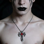 Stone Cross Pendant Necklace