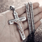Vintage Catholic Cross Pendant Necklace — Amulet