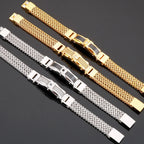 Luxury Bracelet for Men Gold Color 12MM Wide Stainless Steel Square Franco Link Chain Men's Wrist Bracelets With Magnet