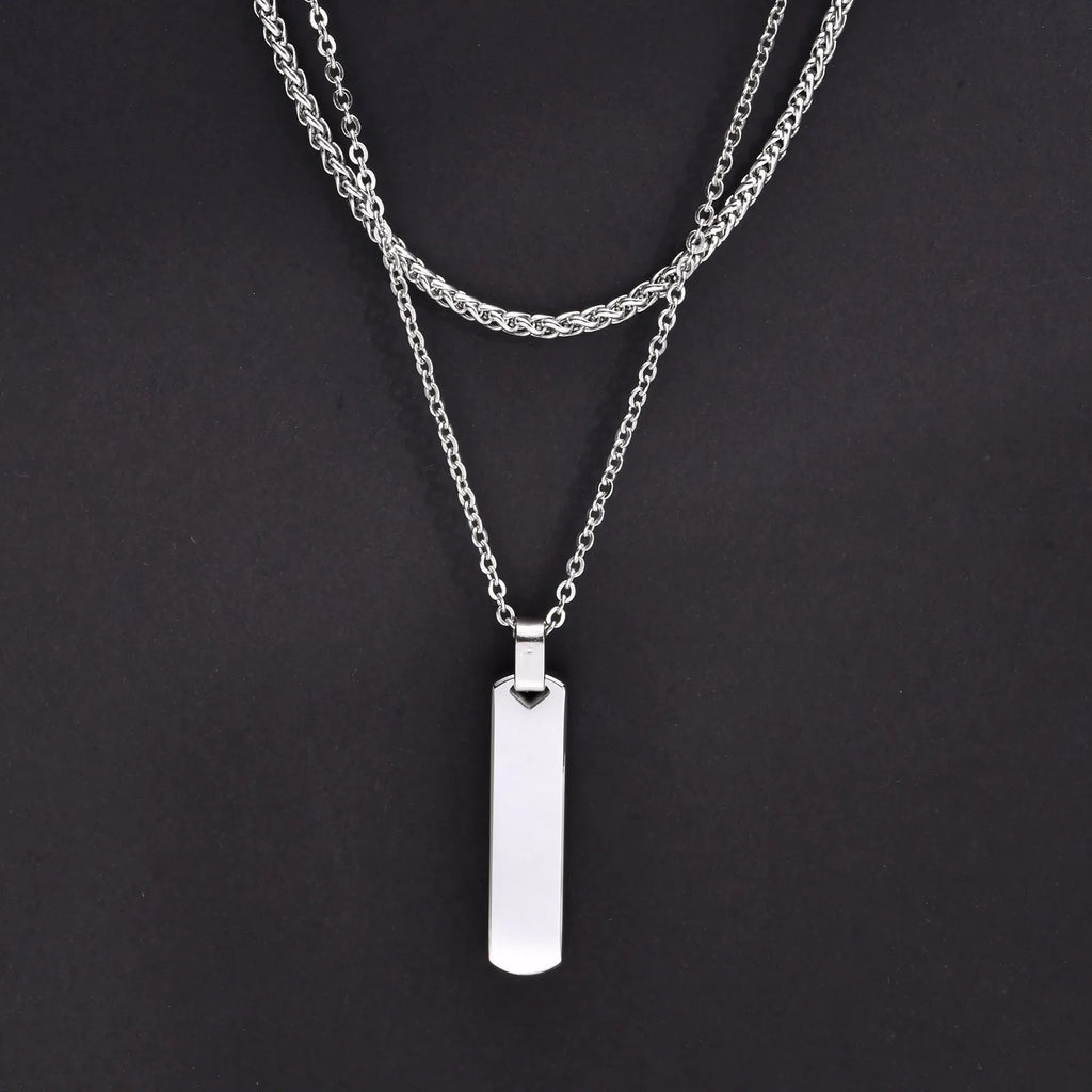 Double Layer Cuban Chain Necklace — SS