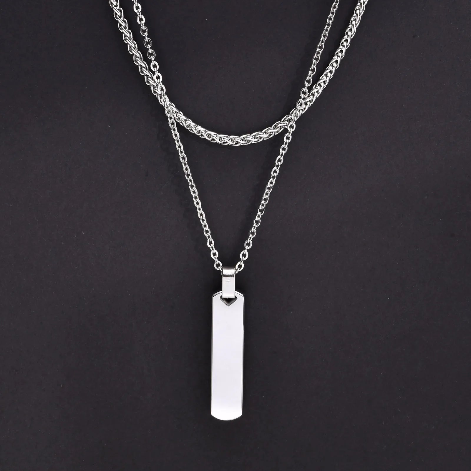 Double Layer Cuban Chain Necklace — SS