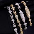 Gold Cuban Cross Pendant Necklace Iced Out 5A CZ