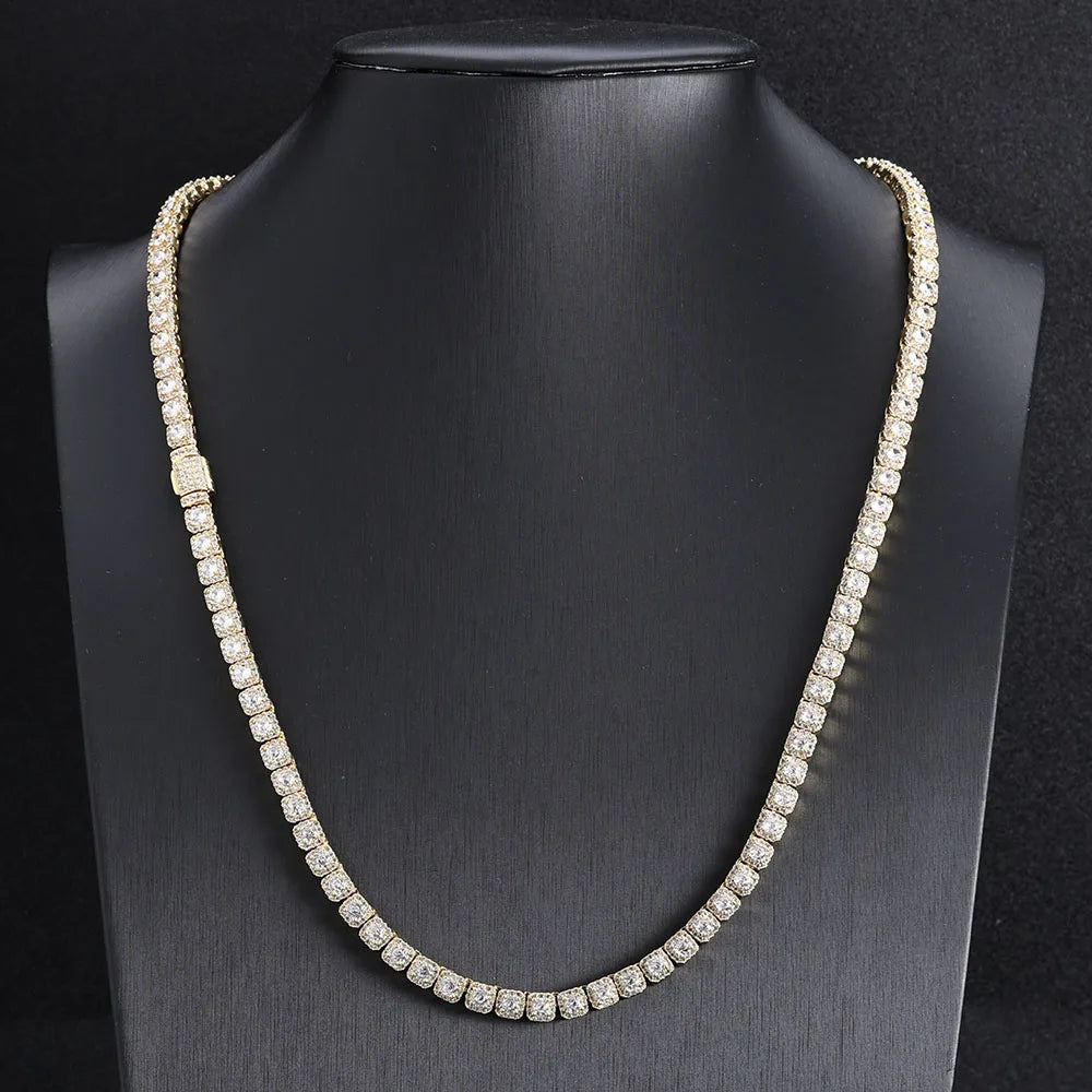 Tennis Chain Necklace Stainless Steel 5MM Cluster