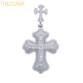 2025 New Iced Out Cross Pendant Necklace for Men Women Bling Gold Color Cubic Zirconia Infinity Link Eye Charm Hip Hop