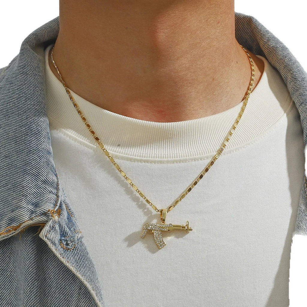 24K Gold Hip Hop Pendant Necklace
