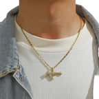 24K Gold Hip Hop Pendant Necklace