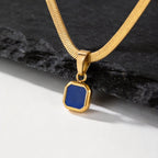 Stone Cuban Chain Pendant Necklace — SS