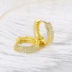 Iced Out Hoop Earrings — Stainless Steel