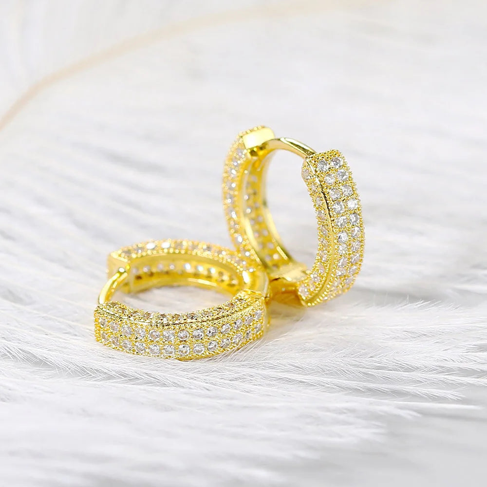 Iced Out Hoop Earrings — Stainless Steel
