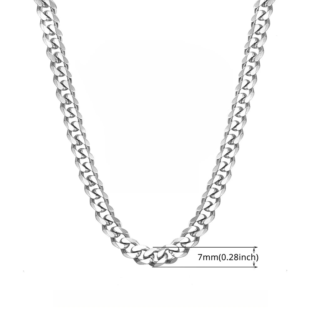Mens Chain 6MM Long Necklace for Men 20" 23" 26" Gold Color Stainless Steel Flat Snake Chain Necklaces Men Chain