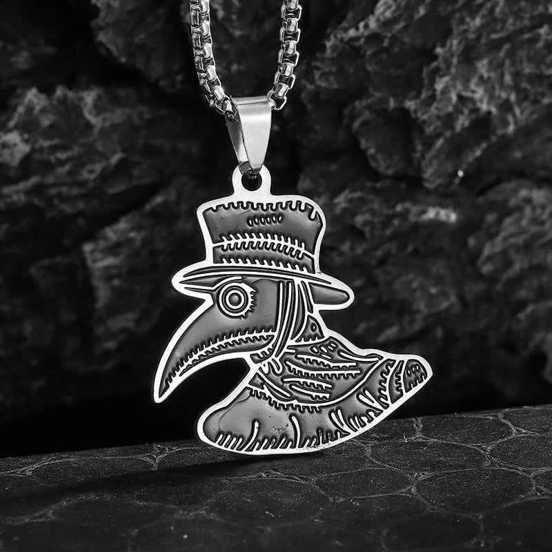 Plague Doctor Pendant Necklace — Stainless Steel