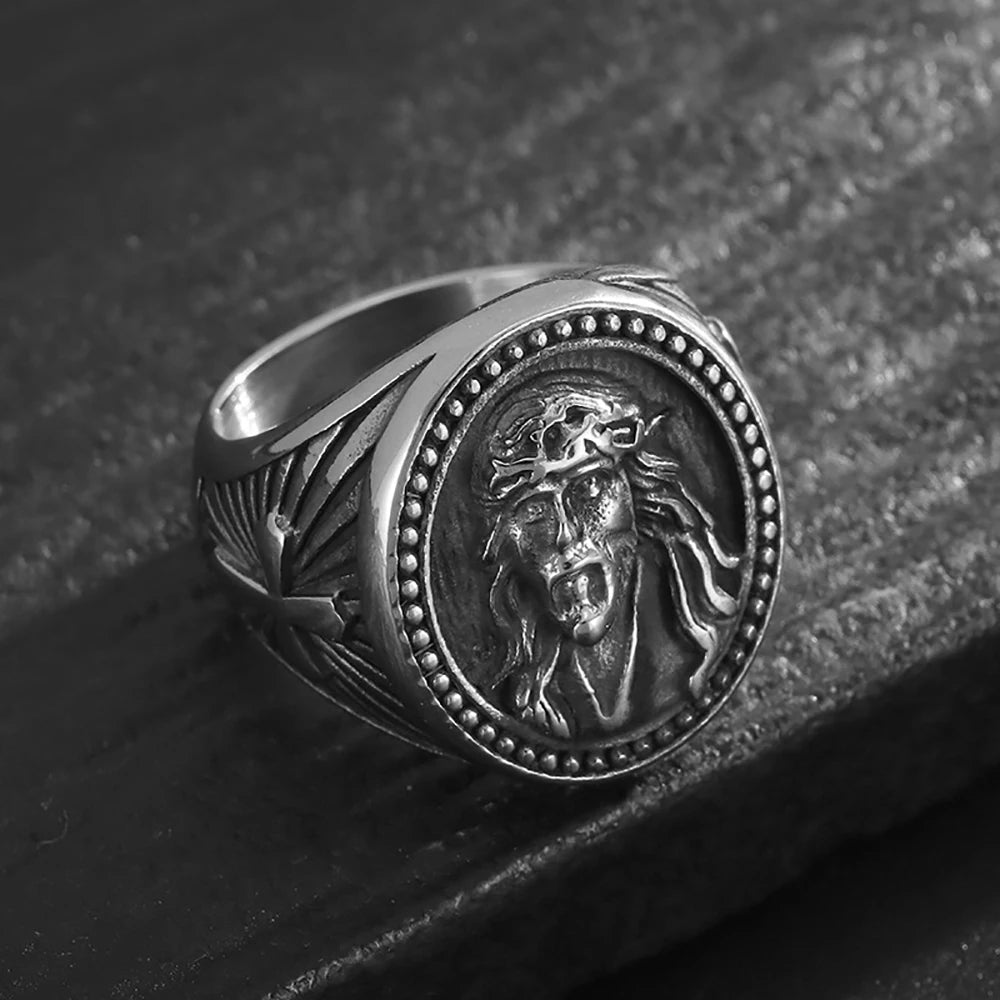 Vintage Templar Stainless Steel Ring