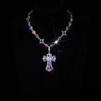 Iced Cross Pendant Necklace