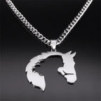 Horse Steel Pendant Silhouette Hollow Horsehead