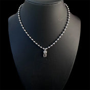 Gothic Molar Tooth Ball Chain Necklace — Stainless Steel, 4mm