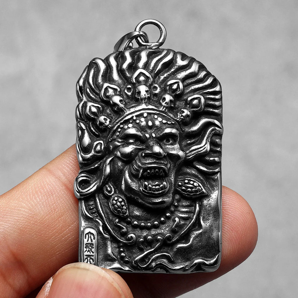 Tibetan Demon Stainless Steel Pendant Necklace