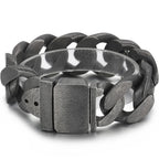Men Bracelet for Man In Brushed Stainless Steel Luxury Gold Color 25MM Curb Link Chain Men's Bracelets On Hand Bands