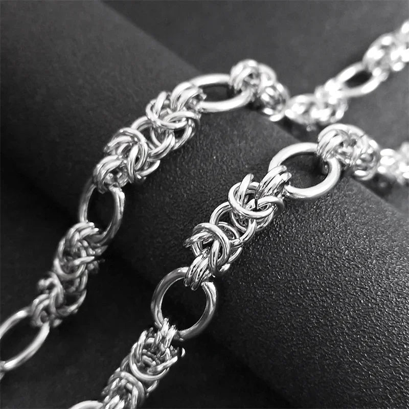 Woven Byzantine Chain Necklace — Stainless Steel