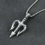 1pcs Men's Neptune Trident Pendant Necklaces Hip hop Boy Gifts Accessory with Stainless Steel Chain Men Statement
