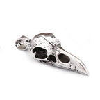 Vintage Nordic Odin Crow Skull Pendant Necklace for Men Stainless Steel Raven Skull Necklaces Pagan Amulet Jewelry