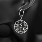 Baphomet Steel Earrings Seal Andromalius Hoop
