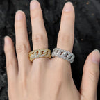Iced Out Ring Stainless Steel Mesh CZ