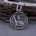 St. Michael Cross Pendant Necklace — Stainless Steel