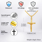 Catholic Cross Pendant Necklace — Stainless Steel