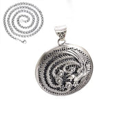 Silver-Tone Phoenix Pendant Necklace — Hollow Out