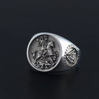 St. George Dragon Ring — 925 Silver