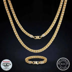 Iced Out Franco Link Chain Necklace 8mm — Two-Tone