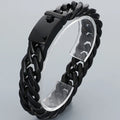 12/15MM Width Cuban Link Chain Bracelet For Man Waterproof Black/Gold Color Stainless Steel Bracelets Valentines