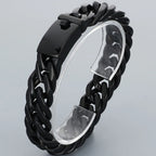 12/15MM Width Cuban Link Chain Bracelet For Man Waterproof Black/Gold Color Stainless Steel Bracelets Valentines