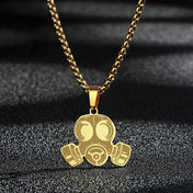 Gas Mask Pendant Necklace — Stainless Steel