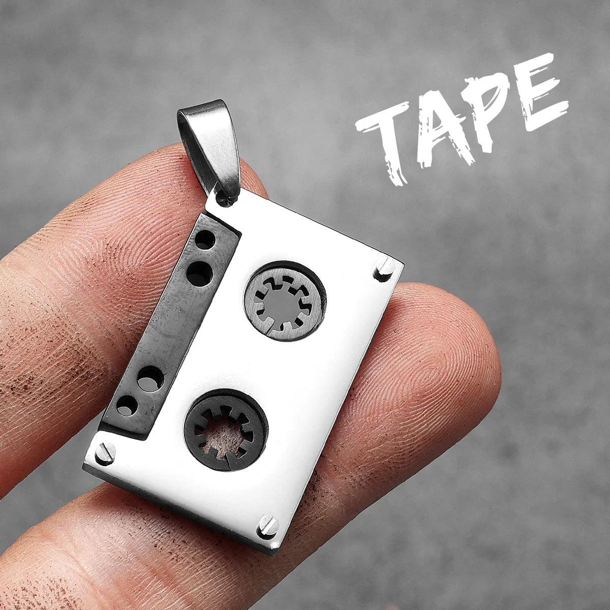 Music Player Tape Stainless Steel Jewelry Men Simple Necklace With Pendant For Male Women PunkHip Hop Accessories Gift Wholesale