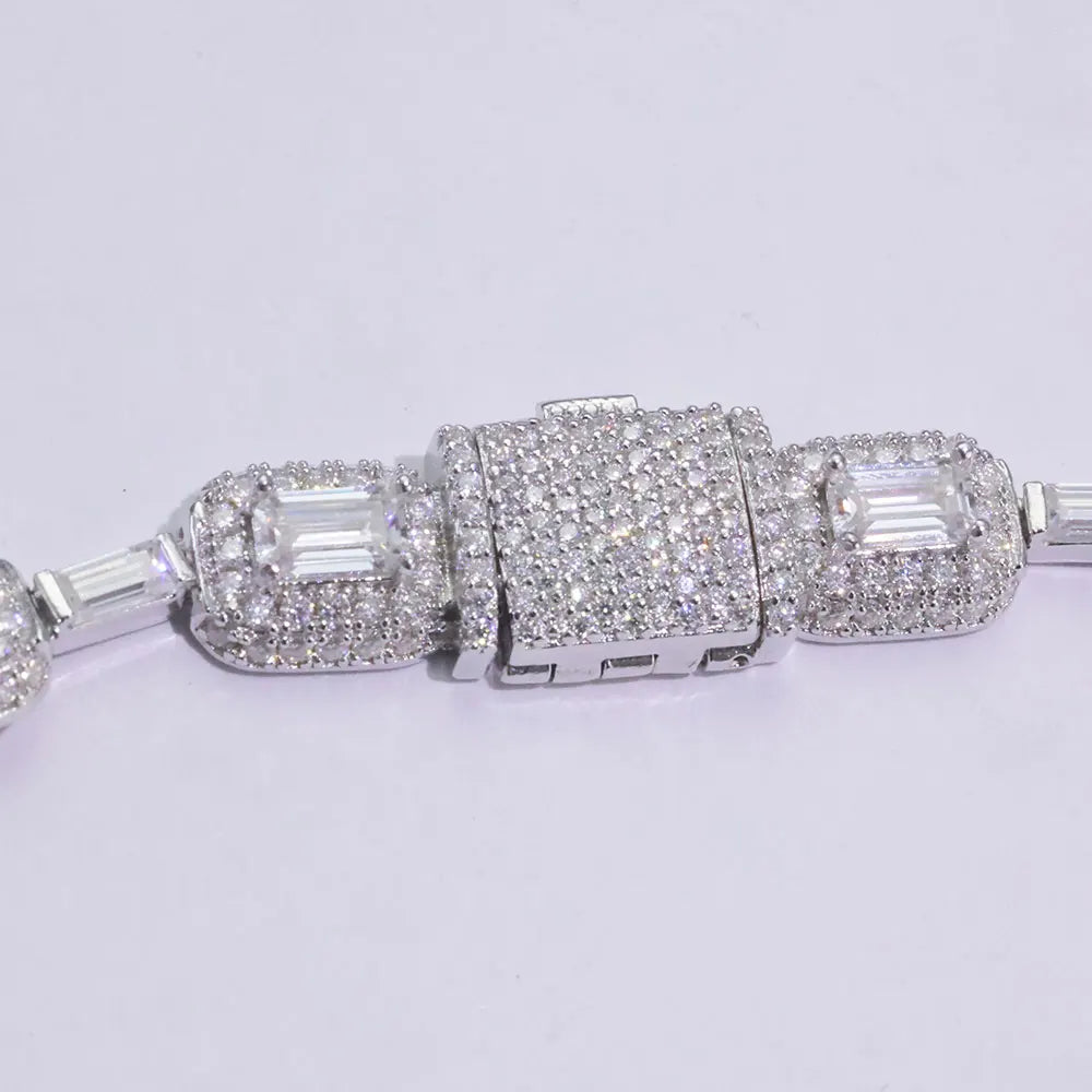 925 Silver VVS Moissanite Bracelet 7MM CZ
