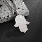 Hamsa Hands of Fatima Hebrew Pendant Stainless Steel Jerusalem Star of David Necklace Women's Jewish Jewelry
