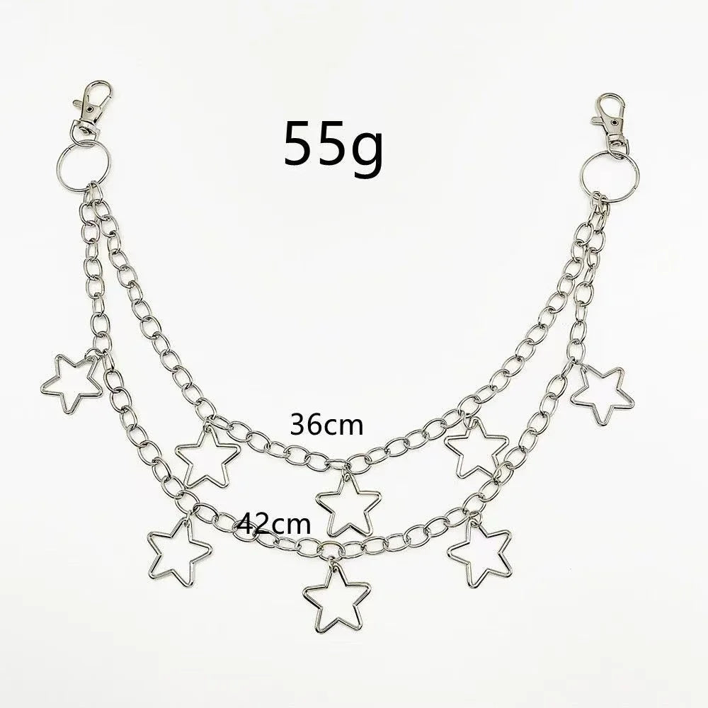 Crescent Geometric Pants Chain — Metal Bag Chain, Men & Women