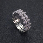 Cross Iced Out Cuban Ring Stainless Steel