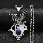 Viking Dragon Stainless Steel Pendant Necklace