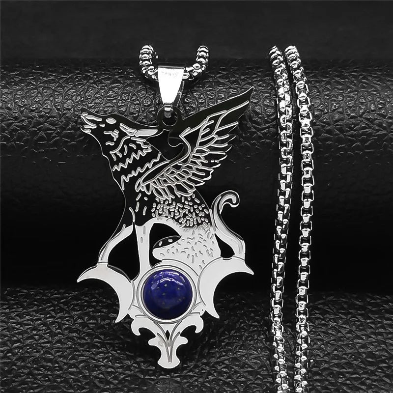 Viking Dragon Stainless Steel Pendant Necklace