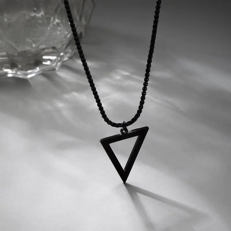 Steel Pendant Inverted Triangle Power