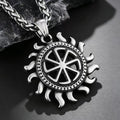 Sun Steel Pendant Kolovrat Wheel 316L