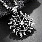 Sun Steel Pendant Kolovrat Wheel 316L