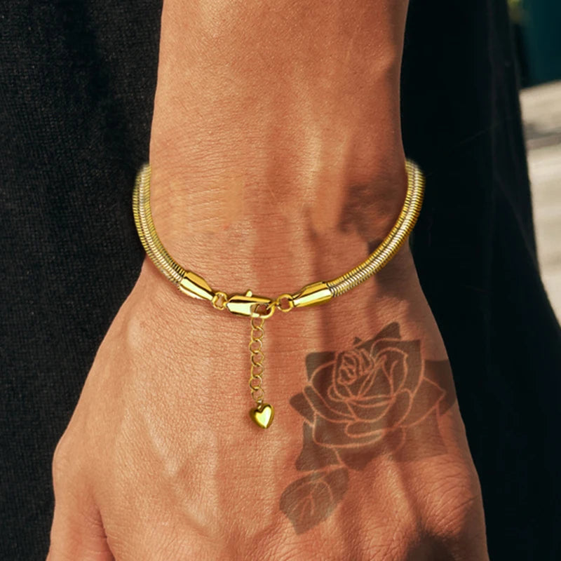 Gold Snake Bracelet Adjustable Statement